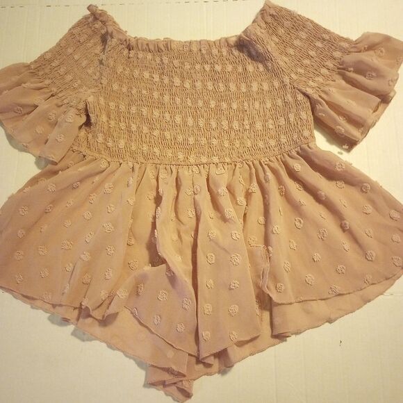 SHEIN blush on/off shoulder baby doll style cropped top - Picture 6 of 9